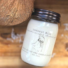 Coconut Milk Soy Wax Candle 12 oz Flat Lay Angled