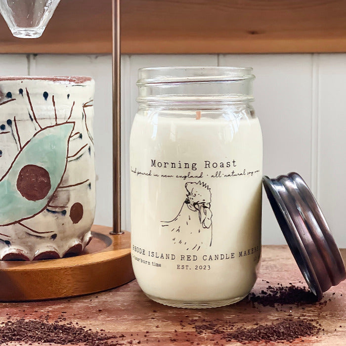 Dark Roast Soy Wax Candle 12 oz Open