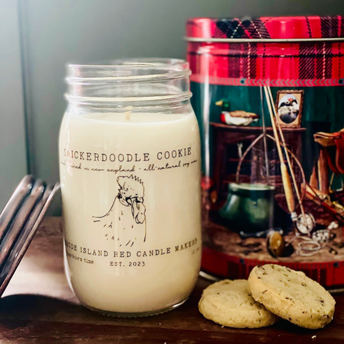 Snickerdoodle Cookie Soy Wax Candle 12 oz Open