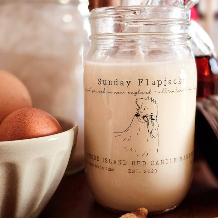 Rhode Island Red Candle Makers Sunday Flapjacks 12 oz Open