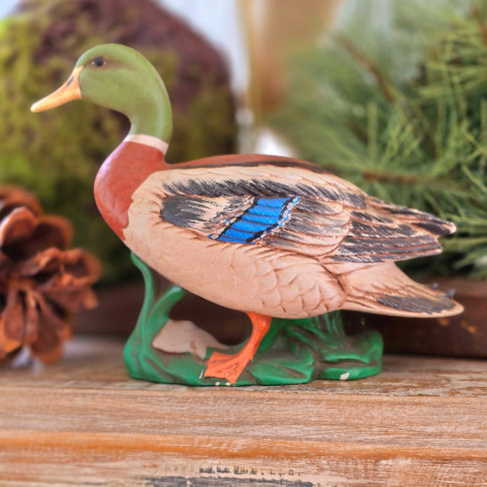 Vintage Ceramic Mallard Duck Figurine Left Side