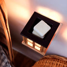 Wood Lantern Pluggable Fragrance Warmer Lit Top with Wax Melts