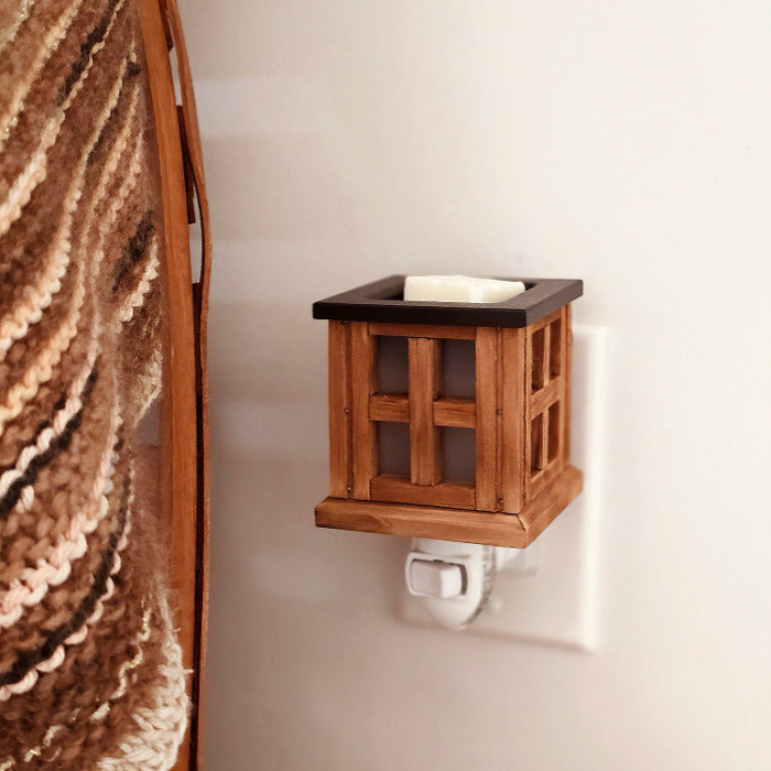 Wood Lantern Pluggable Fragrance Warmer Side